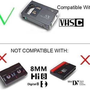 New Motorized VHS-C to VHS Cassette Adapter for SVHS Camcorders JVC RCA Panasonic (NOT Compatible with 8mm/MiniDV/Hi8 Tapes)