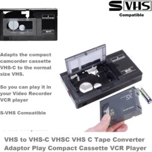 New Motorized VHS-C to VHS Cassette Adapter for SVHS Camcorders JVC RCA Panasonic (NOT Compatible with 8mm/MiniDV/Hi8 Tapes)