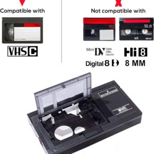 New Motorized VHS-C to VHS Cassette Adapter for SVHS Camcorders JVC RCA Panasonic (NOT Compatible with 8mm/MiniDV/Hi8 Tapes)