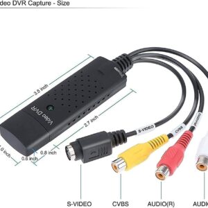 VHS to Digital Converter, USB 2.0 Video Capture Card,Old VHS VCR Mini DV Hi8 DVD to Digital Converter for MAC/PC,RCA to USB Video Converter,TV Tape Player Camcorder Windows Mac Compatible