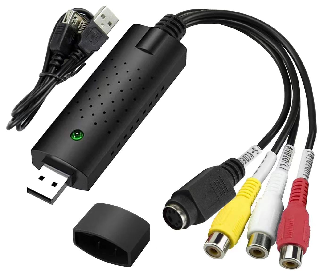 YUANLY VHS to Digital Converter,Video Capture Card USB 2.0 Audio Video Capture Card Device Old VHS Mini DV Hi8 DVD VCR to Digital Converter for Mac,PC Support Windows 2000/10/8/7/Vista/XP/Android