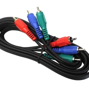 RocketBus Component Red Blue Green RCA Plug Connector Video Cord Cable for Monitor TV VCR DVD Player