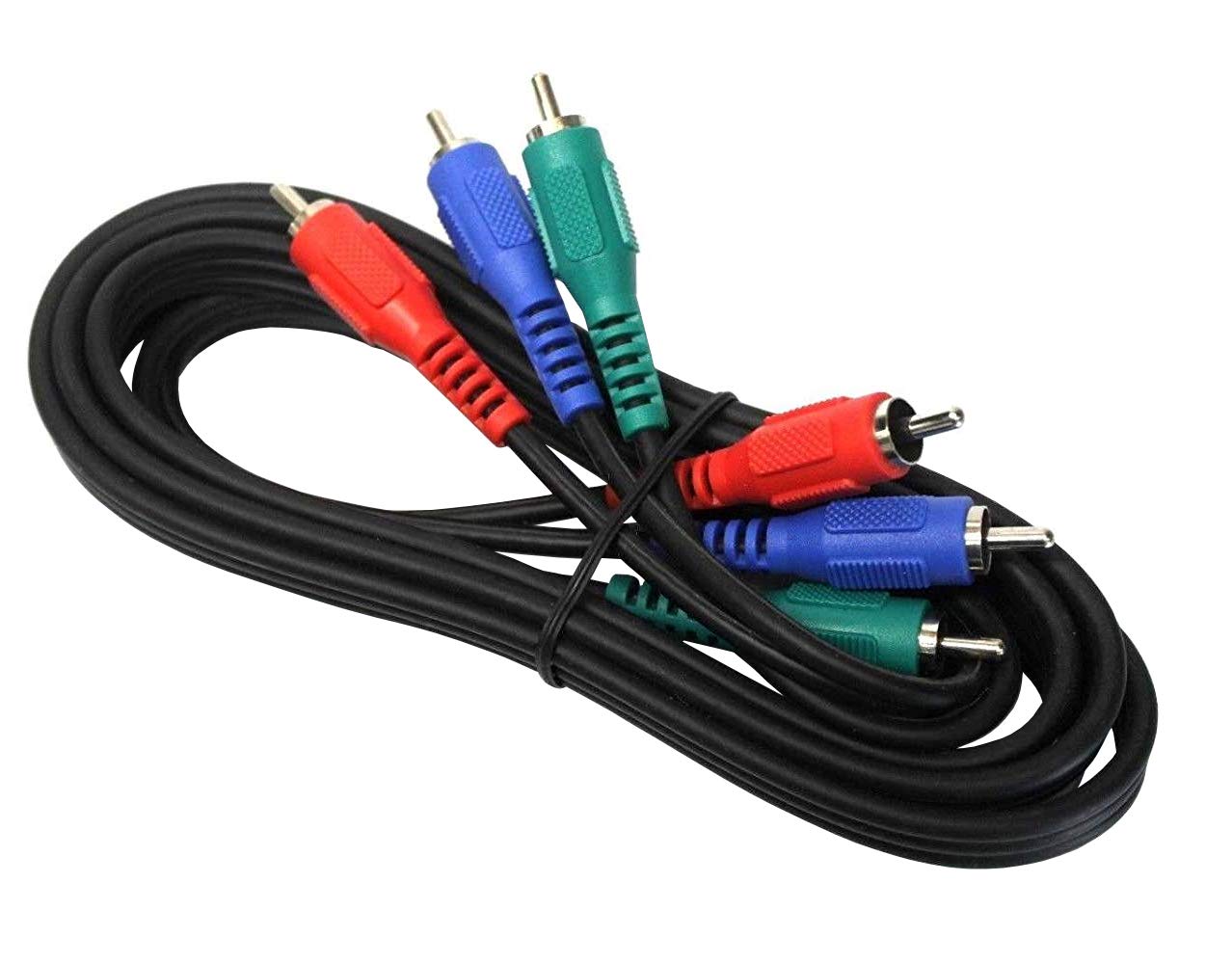 RocketBus Component Red Blue Green RCA Plug Connector Video Cord Cable for Monitor TV VCR DVD Player