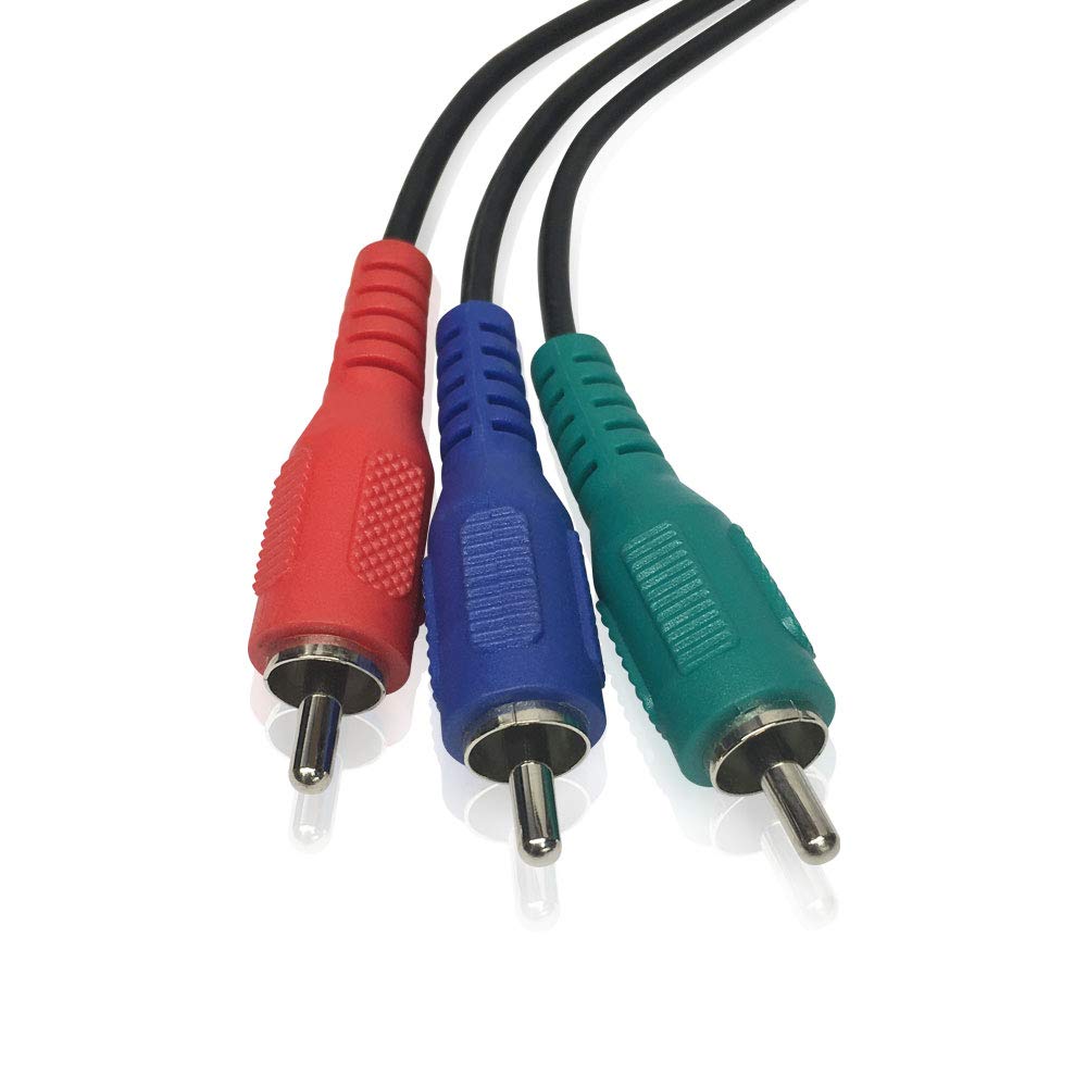 RocketBus Component Red Blue Green RCA Plug Connector Video Cord Cable for Monitor TV VCR DVD Player