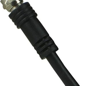 GE RG59 Coaxial Cable 25ft. (7.6m), Black, F-Type Connections Jacks, Low Loss, Double Shielded Coax Cable, Input/Output, Ideal for Antennas, DVR, VCR, Satellite to TV, 23210