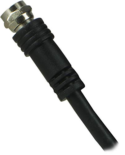 GE RG59 Coaxial Cable 25ft. (7.6m), Black, F-Type Connections Jacks, Low Loss, Double Shielded Coax Cable, Input/Output, Ideal for Antennas, DVR, VCR, Satellite to TV, 23210