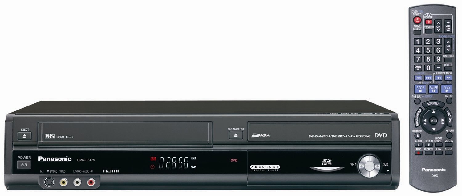 Panasonic DMR-EZ47V Up-Converting 1080p DVD-Recorder/VCR Combo with Built In Tuner (2005 Model),Black