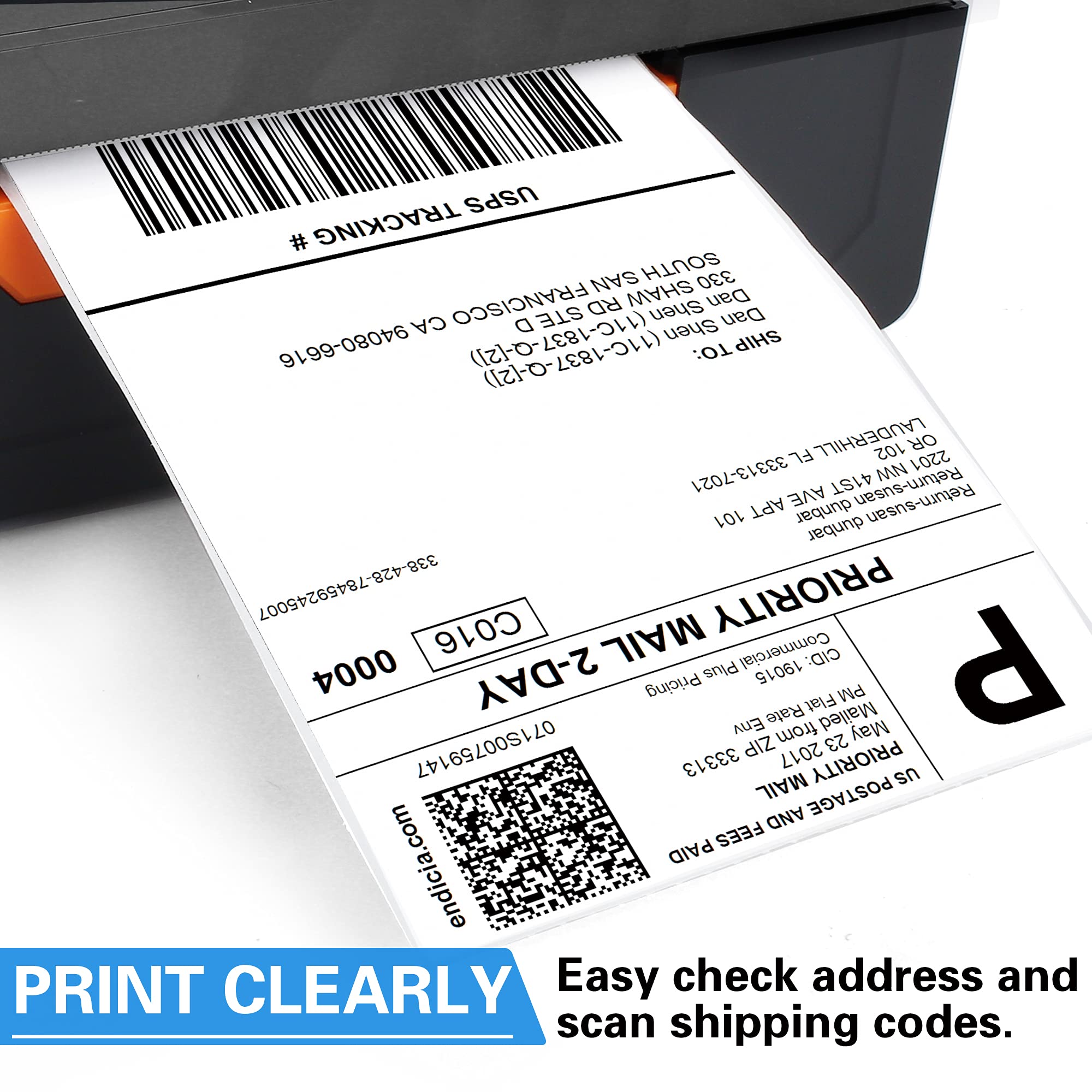 LotFancy 4x6 Direct Thermal Shipping Labels, 1000 Thermal Labels Fanfold with Perforated and Strong Adhesive, White Mailing Labels Compatible with Zebra, Rollo Thermal Printer