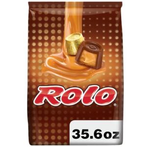 rolo rich chocolate caramel candy party pack, 35.6 oz