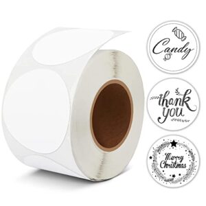 dadarolly 2'' round thermal labels, circle sticker labels for thank you stickers inventory, diy logo and color coding, compatible with munbyn, rollo, idrpt, lablerange, zebra, white, 1 roll 500 labels