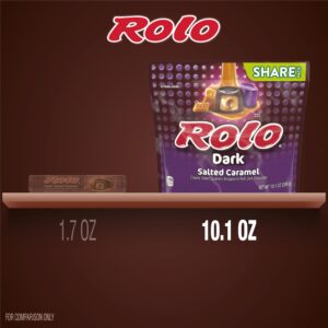 ROLO Creamy Salted Caramels Wrapped in Dark Chocolate Candy, Gluten Free, Individually Wrapped, 10.1 oz Share Pack