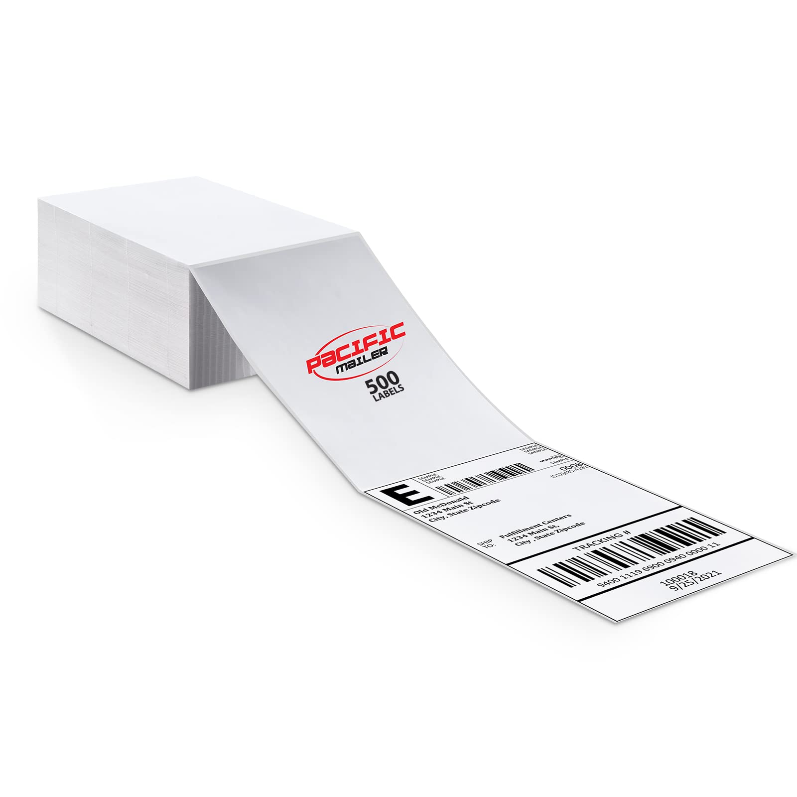 Pacific Mailer 4" x 6" Thermal Labels Direct Thermal Shipping Labels 500 Fanfold Labels