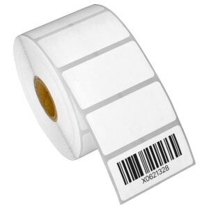 2" x 1" direct thermal label - compatible with rollo label printer & zebra desktop printers – 1” core, postage upc barcode address shipping labels, adhesive & perforated - 25 rolls, 1300/roll