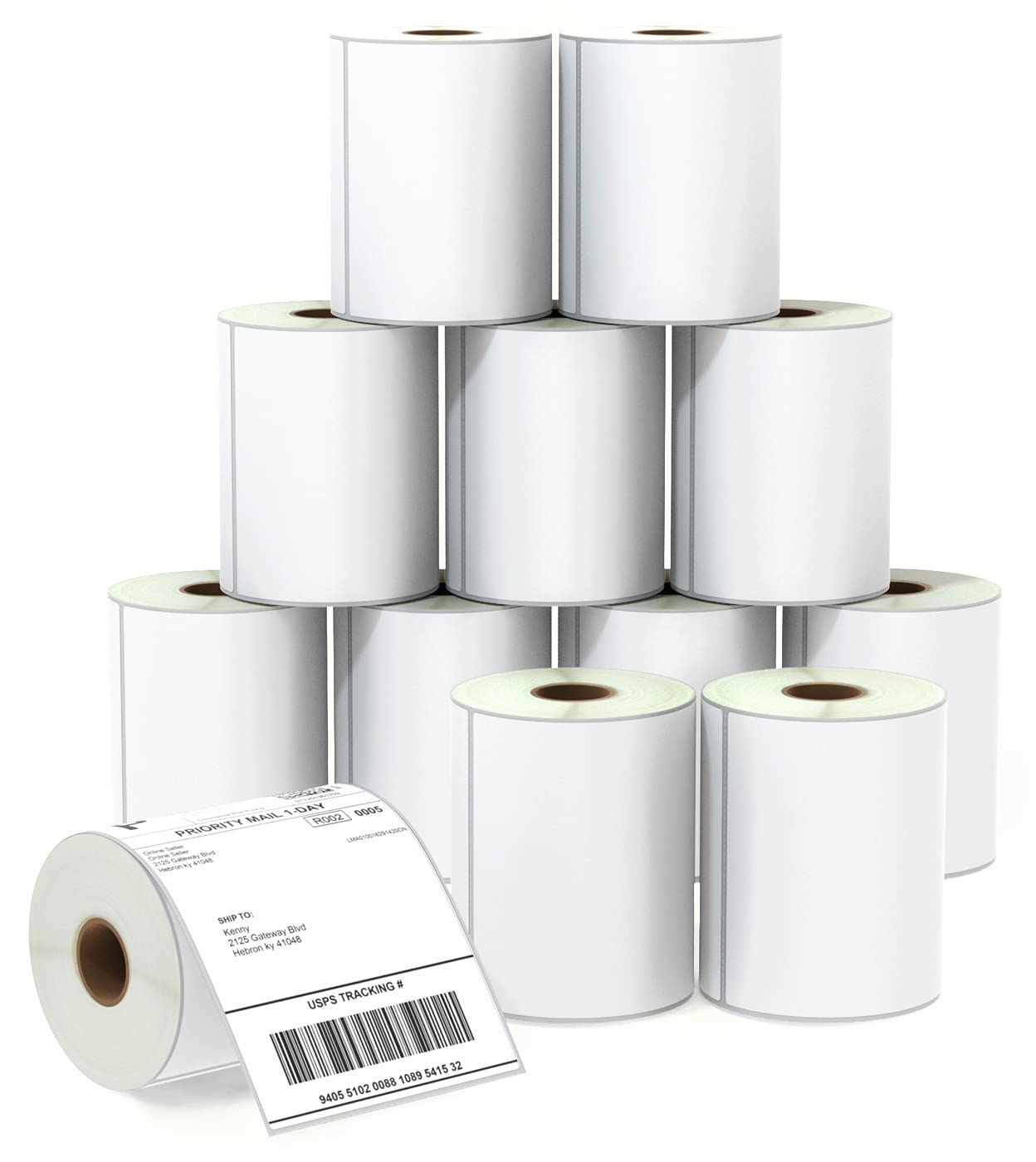 BETCKEY - 4" x 6" (102 mm x 152 mm) Shipping Labels Compatible with Zebra & Rollo Label Printer(not for dymo 4XL), Premium Adhesive & Perforated [12 Rolls, 3000 Labels]