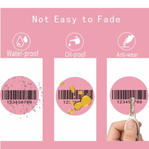 Hybsk 2 inch Circle Color Direct Thermal Stickers Shipping Labels for Barcodes,Name Tag,DIY Logo Design,QR Code,Inventory– Compatible with Zebra,Rollo,Munbyn,and More-750 pcs (2 inch,Pink)