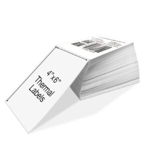 InpourPack 4" x 6" Fanfold Labels Direct Thermal Labels, Shipping Package Labels with Perforated line for Thermal Printers (1000 Labels/Stack, 1 Stack)