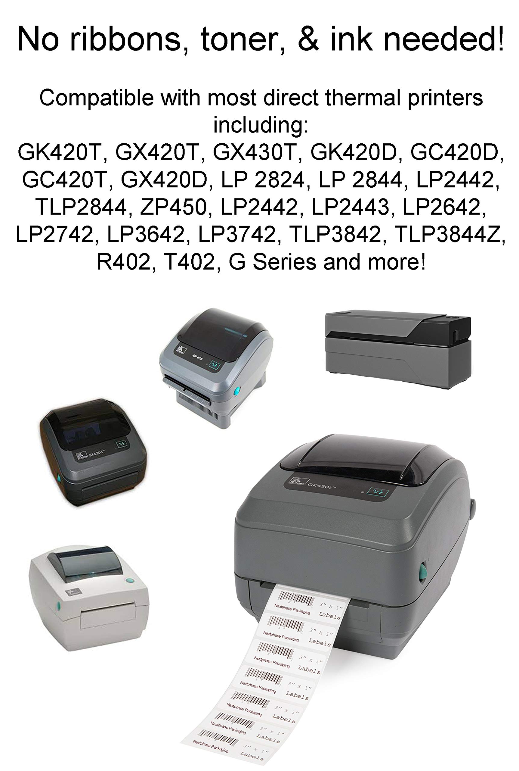 Nextphase Packaging Direct Thermal Labels - 3" x 2" - Perforated UPC Barcode FBA Address Labels with Premium Adhesive, Compatible with Zebra & Rollo Label Printers - 1 ROLL