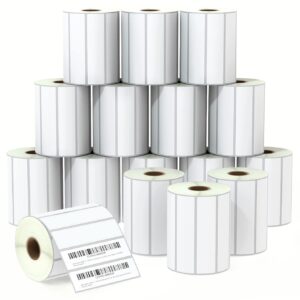 betckey - 4" x 1" (102 mm x 25 mm) multipurpose labels compatible with zebra & rollo label printer,premium adhesive & perforated [2 rolls, 2750 labels]