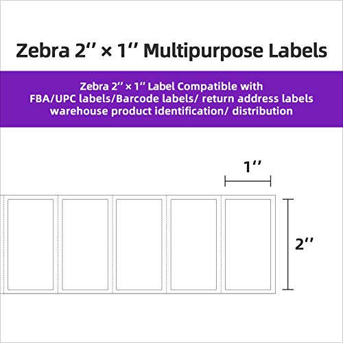 AveneMark 12 Rolls 2" x 1" Direct Thermal Labels for Barcodes Postage Address Shipping Labels Compatible with Rollo & Zebra Desktop Printers Adhesive - 1300 Labels/Roll