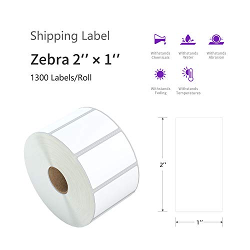 AveneMark 12 Rolls 2" x 1" Direct Thermal Labels for Barcodes Postage Address Shipping Labels Compatible with Rollo & Zebra Desktop Printers Adhesive - 1300 Labels/Roll