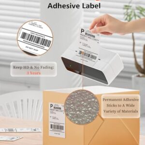 Phomemo 4x6 Thermal Direct Shipping Label, 4''x 6'' Fan-Fold Labels, Compatible with Rollo, MUNBYN, Zebra, Fargo Label Printer, 1 Pack of 500 Labels