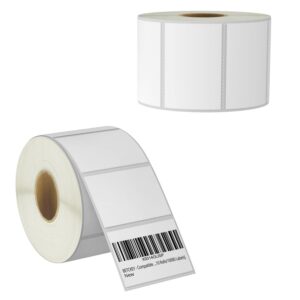 betckey - 3" x 2" (76 mm x 51 mm) multipurpose & shipping labels compatible with zebra & rollo label printer,premium adhesive & perforated [2 rolls, 1500 labels]