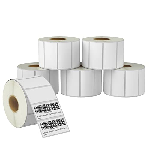 BETCKEY - 2" x 1" (51 mm x 25 mm) UPC Barcode & Address Labels Compatible with Zebra & Rollo Label Printer,Premium Adhesive & Perforated [6 Rolls, 7800 Labels]