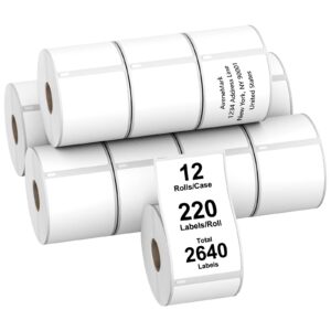 AveneMark 12 Rolls Compatible DYMO 30323 (2-1/8" x 4") Shipping Labels, Direct Thermal Address Shipping Postage Barcodes, Compatible with Rollo, DYMO 4XL & Zebra Desktop Printers (220 Labels/Roll)