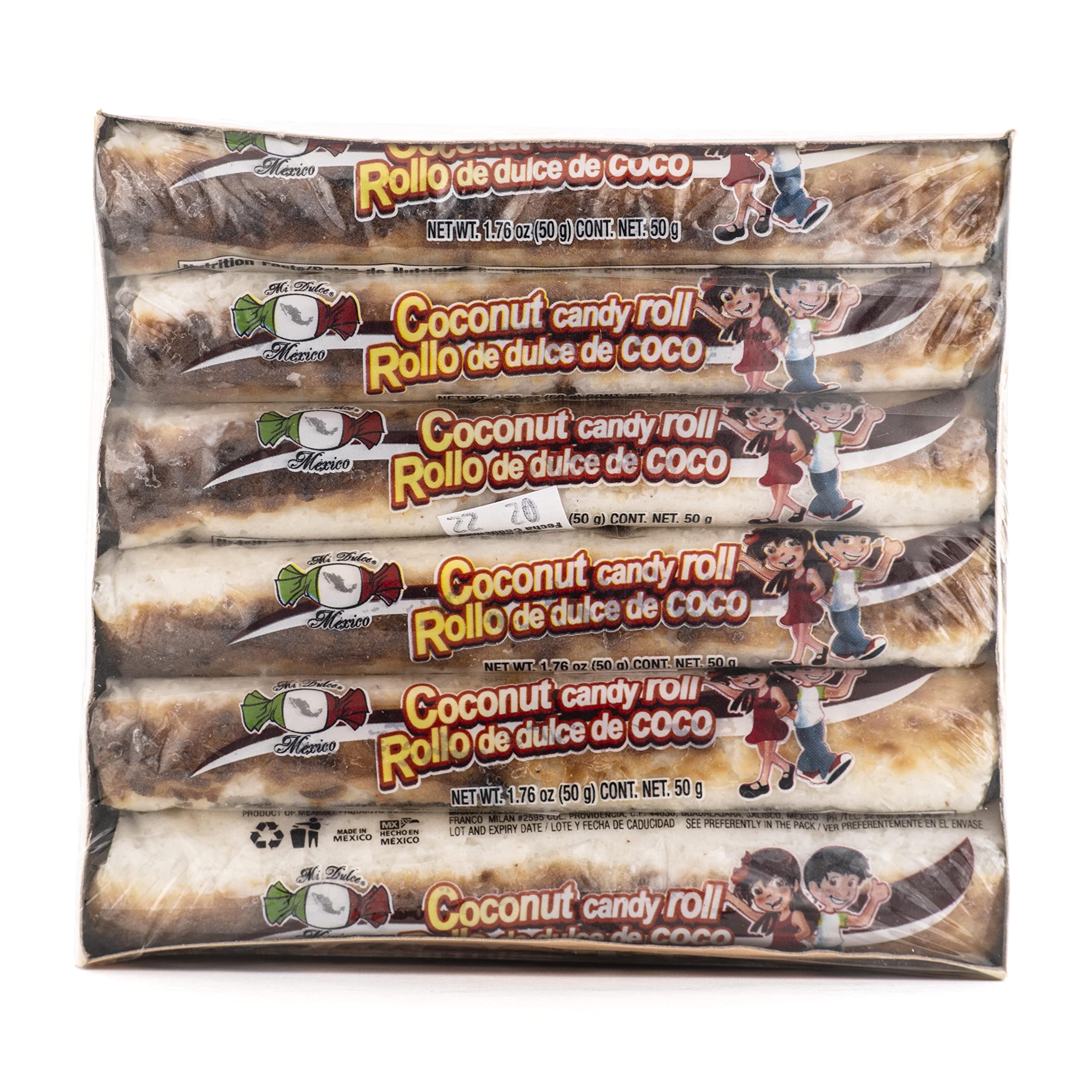 MDM COCONUT CANDY ROLL 12CT TRAY 1LB 5.16OZ (600G) ROLLO DULCE DE COCO