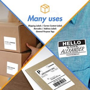 (4 Rolls, 900/Roll) 1.5” x 1.5” Direct Thermal Labels - 1” Core, Compatible with Rollo Label Printer & Zebra Desktop Printers - All Purpose QR Barcode Address Label - Adhesive Perforated