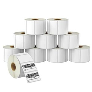 betckey - 2.25" x 1.25" (57 mm x 32 mm) upc barcode & multipurpose labels compatible with zebra & rollo label printer,premium adhesive & perforated [10 rolls, 10000 labels]