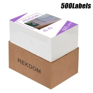 REKDOM 4X6'' Direct Thermal Labels (Pack of 500 Labels), Commercial Grade Self-Adhesive Shipping Labels, Compatible with REKDOM, LabelRange, Zebra, Rollo, MUNBYN, etc.