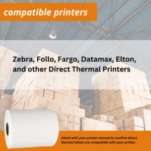 ATL Direct Thermal Shipping Labels 4x6 250, 4x6 Thermal Labels, Thermal Printer Labels 4x6, Label Printer Paper, Shipping Label Paper, Rollo Labels, Thermal Labels 4x6 roll, zebra labels