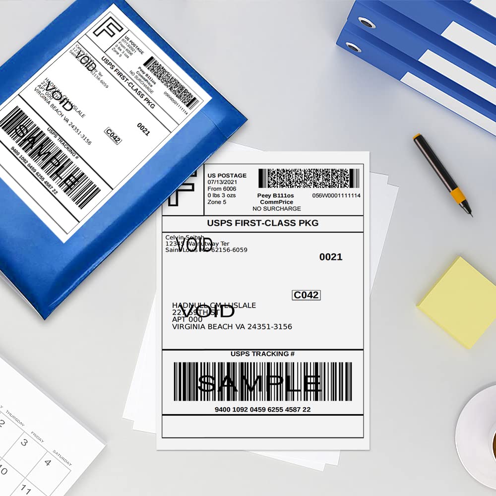 4x6 Thermal Labels, MakerKing Permanent Adhesive Postage Labels, Direct Thermal Shipping Label (2000 4x6 Fanfold Labels), Compatible with Rollo, MUNBYN, iDPRT, Polono, Zebra Thermal Label Printer