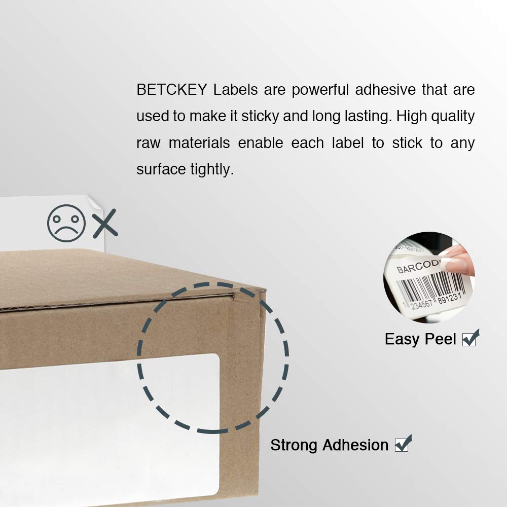 BETCKEY - Compatible DYMO 30256 (2-5/16" x 4" Removable) Shipping Labels - Compatible with Rollo, DYMO Labelwriter 450, 4XL & Zebra Desktop Printers[6 Rolls/1800 Labels]