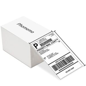 phomemo 4x6 thermal label, shipping labels 4x6, thermal printer labels, fan-fold label, permanent adhesive, commercial grade, 500 labels