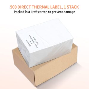 Phomemo 4x6 Thermal Label, Shipping Labels 4x6, Thermal Printer Labels, Fan-Fold Label, Permanent Adhesive, Commercial Grade, 500 Labels