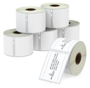 betckey - compatible dymo 30324 (2-1/8" x 2-3/4") multipurpose labels, strong adhesive & perforated, compatible with dymo labelwriter 450, 4xl, rollo & zebra desktop printers [6 rolls/2400 labels]