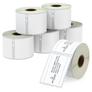 BETCKEY - Compatible DYMO 30324 (2-1/8" x 2-3/4") Multipurpose Labels, Strong Adhesive & Perforated, Compatible with DYMO Labelwriter 450, 4XL, Rollo & Zebra Desktop Printers [6 Rolls/2400 Labels]