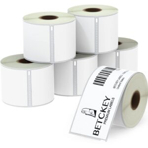 BETCKEY - Compatible DYMO 99019 (2-5/16" x 7-1/2") Large Lever Arch File Labels, Compatible with DYMO Labelwriter 450, 4XL, Rollo & Zebra Desktop Printers [6 Rolls/900 Labels]