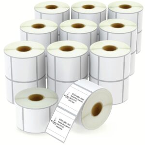 BETCKEY - 2" x 2" (51 mm x 51 mm) Square Labels Compatible with Zebra & Rollo Label Printer,Premium Adhesive & Perforated [20 Rolls, 15000 Labels]