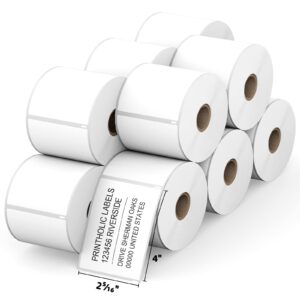 printholic compatible direct thermal labels replacement for dymo 30256 (2-5/16" x 4") 12 rolls shipping labels - use with labelwriter 450, 450 turbo, 4xl, rollo & zebra printers - 300 labels/roll