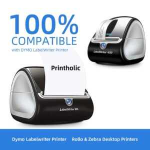 Printholic Compatible Direct Thermal Labels Replacement for DYMO 30256 (2-5/16" x 4") 12 Rolls Shipping Labels - Use with Labelwriter 450, 450 Turbo, 4XL, Rollo & Zebra Printers - 300 Labels/Roll