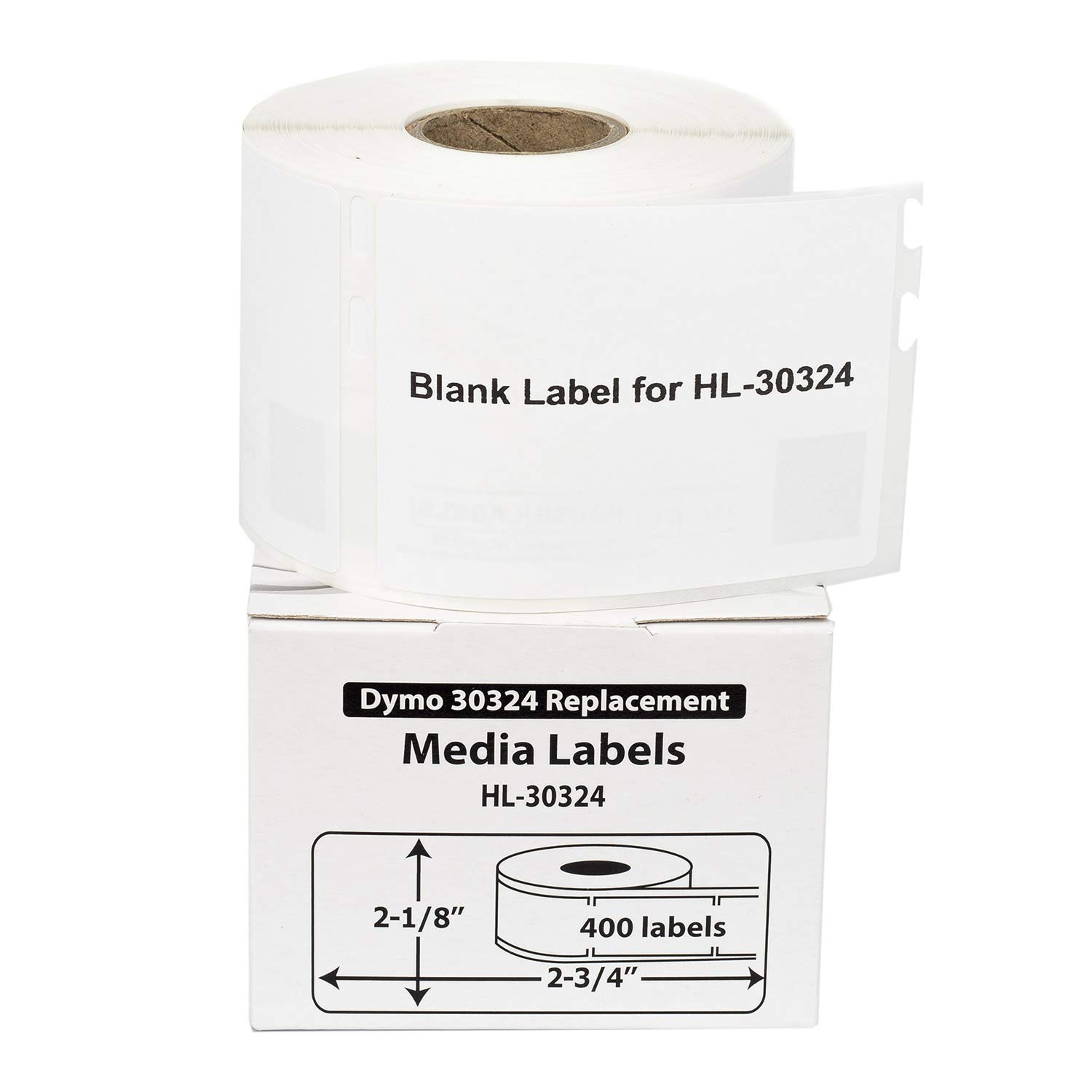 HOUSELABELS Compatible DYMO 30324 Media Labels (2-1/8" x 2-3/4") Compatible with Rollo, Some DYMO LW Printers, 6 Rolls /2400 Labels