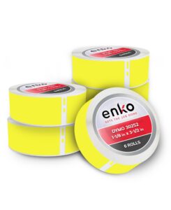 enko [6 rolls, 2100 labels] address, shipping & barcode labels 30252 - yellow (1-1/8" x 3-1/2") compatible for dymo labelwriter & rollo printer