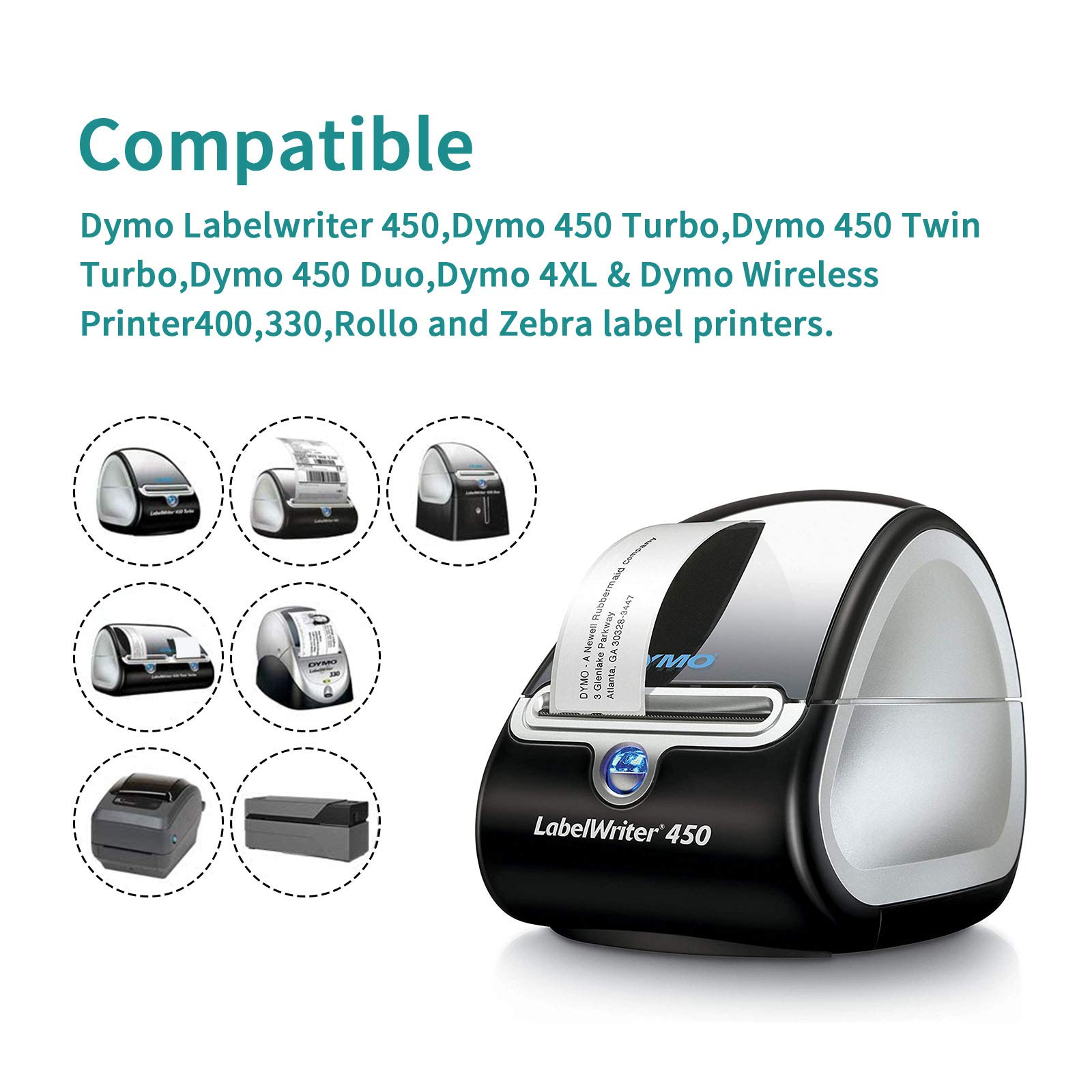 6000 Labels Compatible DYMO 30336 1"x2-1/8" Address & Barcode Labels, LabelChoice 12 Rolls Direct Thermal Labels Replacement Used with Rollo, DYMO Labelwriter 450, 450 Turbo, 4XL & Zebra Printers