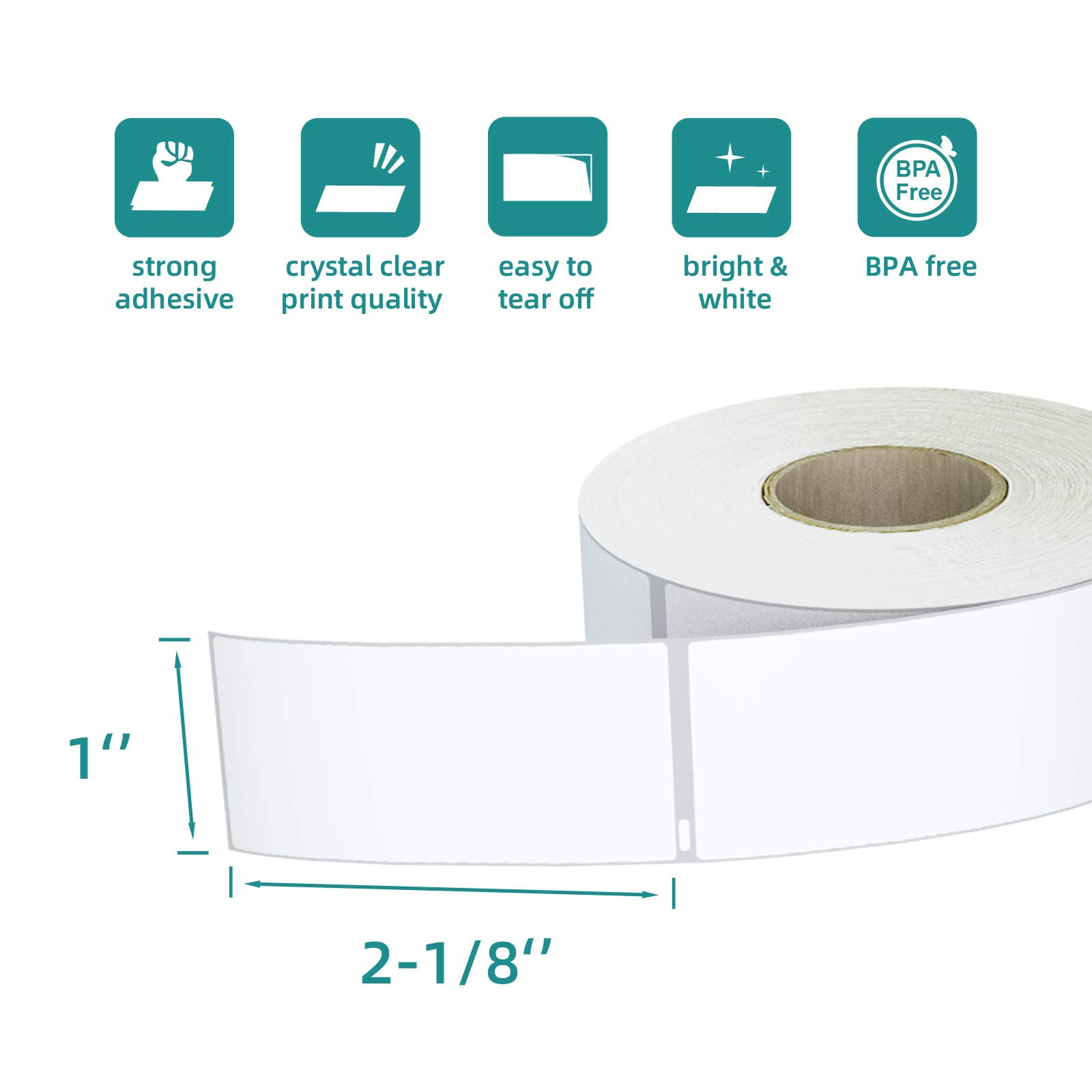 6000 Labels Compatible DYMO 30336 1"x2-1/8" Address & Barcode Labels, LabelChoice 12 Rolls Direct Thermal Labels Replacement Used with Rollo, DYMO Labelwriter 450, 450 Turbo, 4XL & Zebra Printers