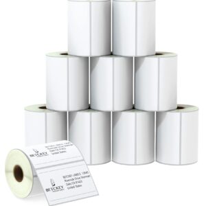 BETCKEY - 4" x 2.5" (102 mm x 64 mm) Shipping & Multipurpose Labels Compatible with Zebra & Rollo Label Printer,Premium Adhesive & Perforated [10 Rolls, 6200 Labels]