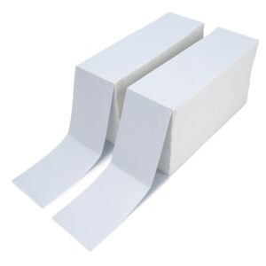 essential fanfold 4" x 6" direct thermal shipping labels with perforations, 5000 labels, permanent adhesive - compatible with rollo & zebra printer