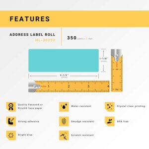 HOUSELABELS Compatible DYMO 30252 BL, LAV, OR, PK Address Labels (1-1/8" x 3-1/2"), Strong Permanent Adhesive, Compatible with DYMO LW 450, 4XL, Rollo & Zebra Desktop Printers, 4 Rolls /1400 Labels